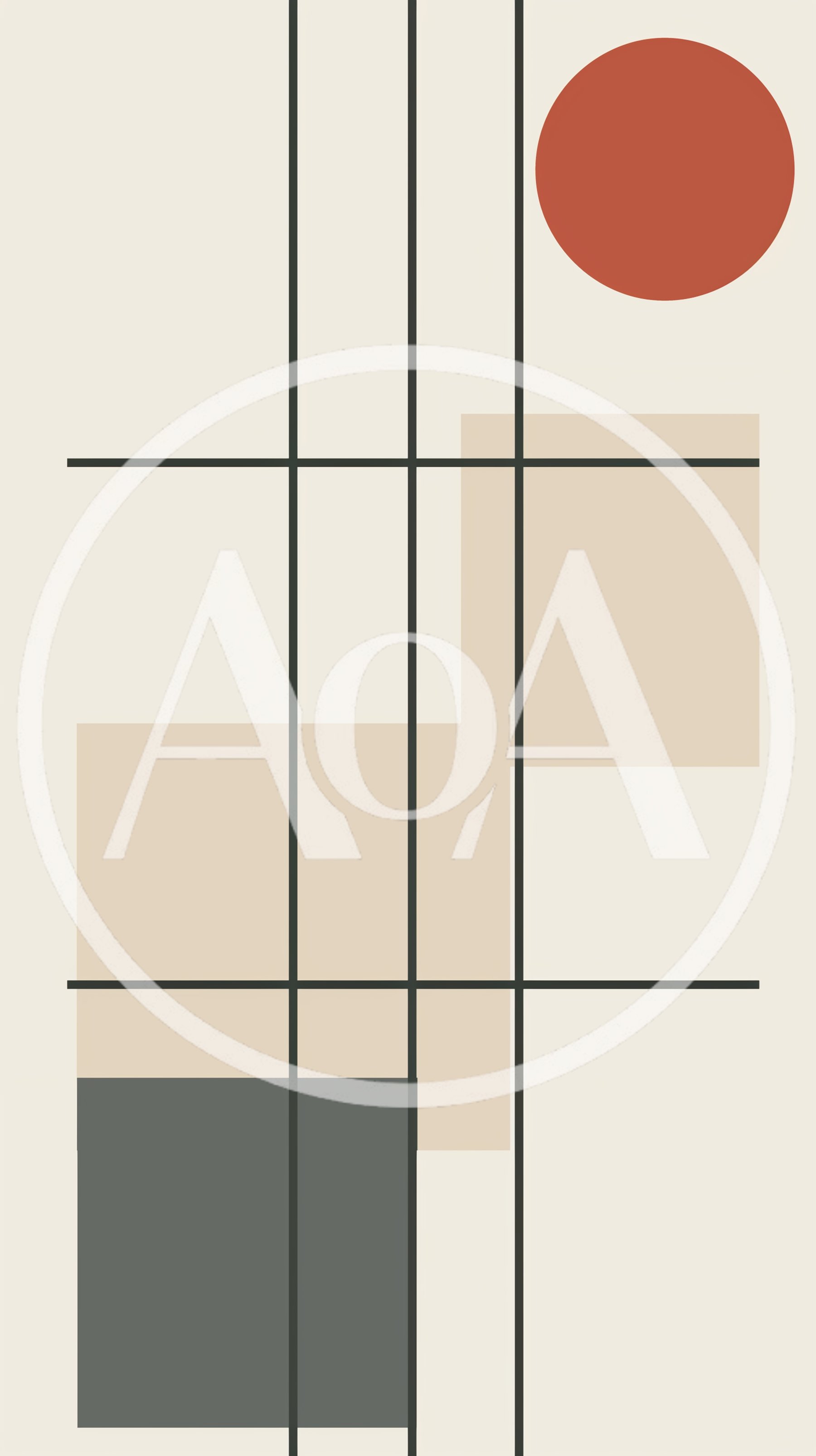 Minimalist Abstract Geometric Composition With Shapes And Lines