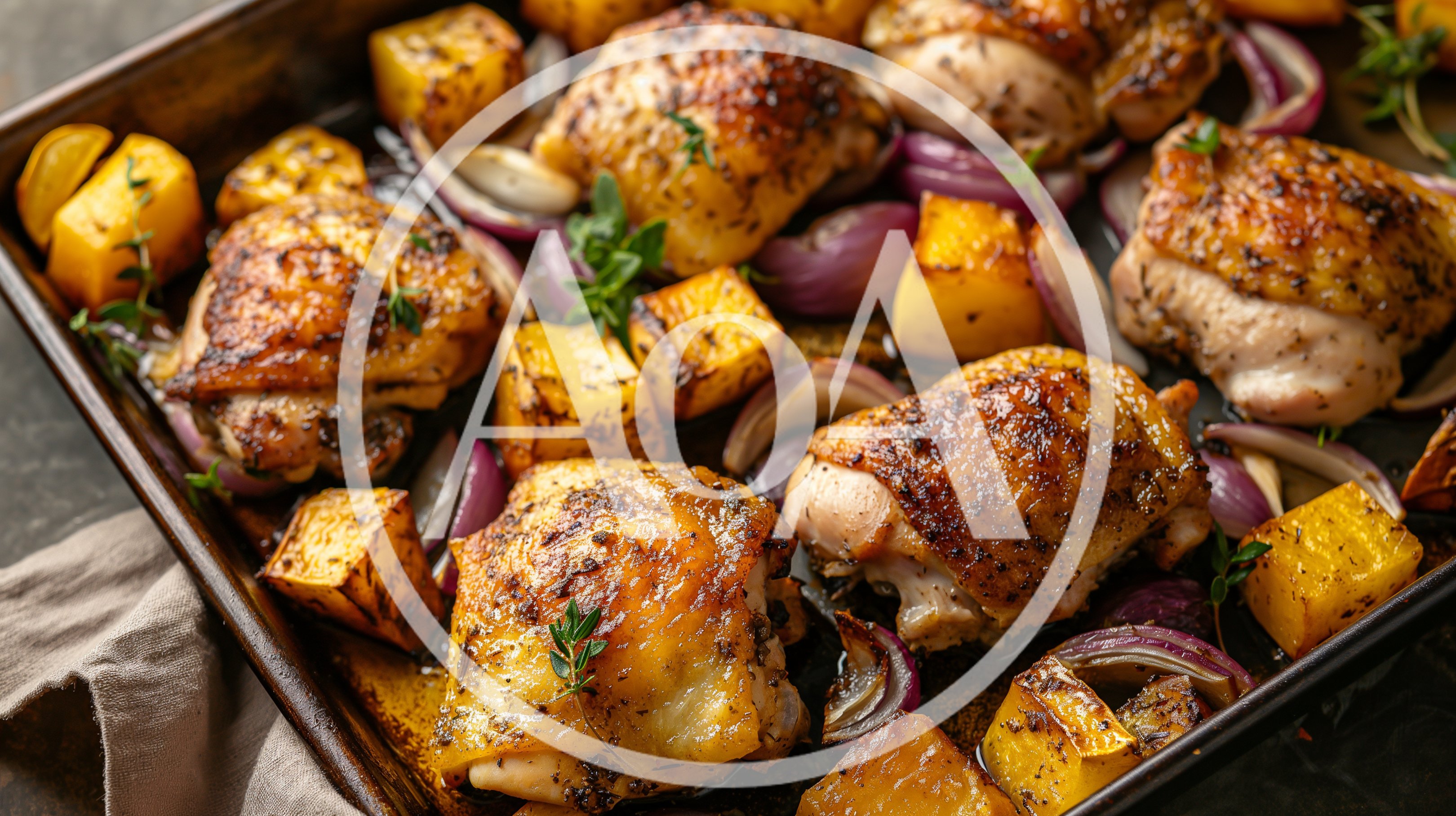 Roasted Chicken Thighs With Potatoes And Red Onions