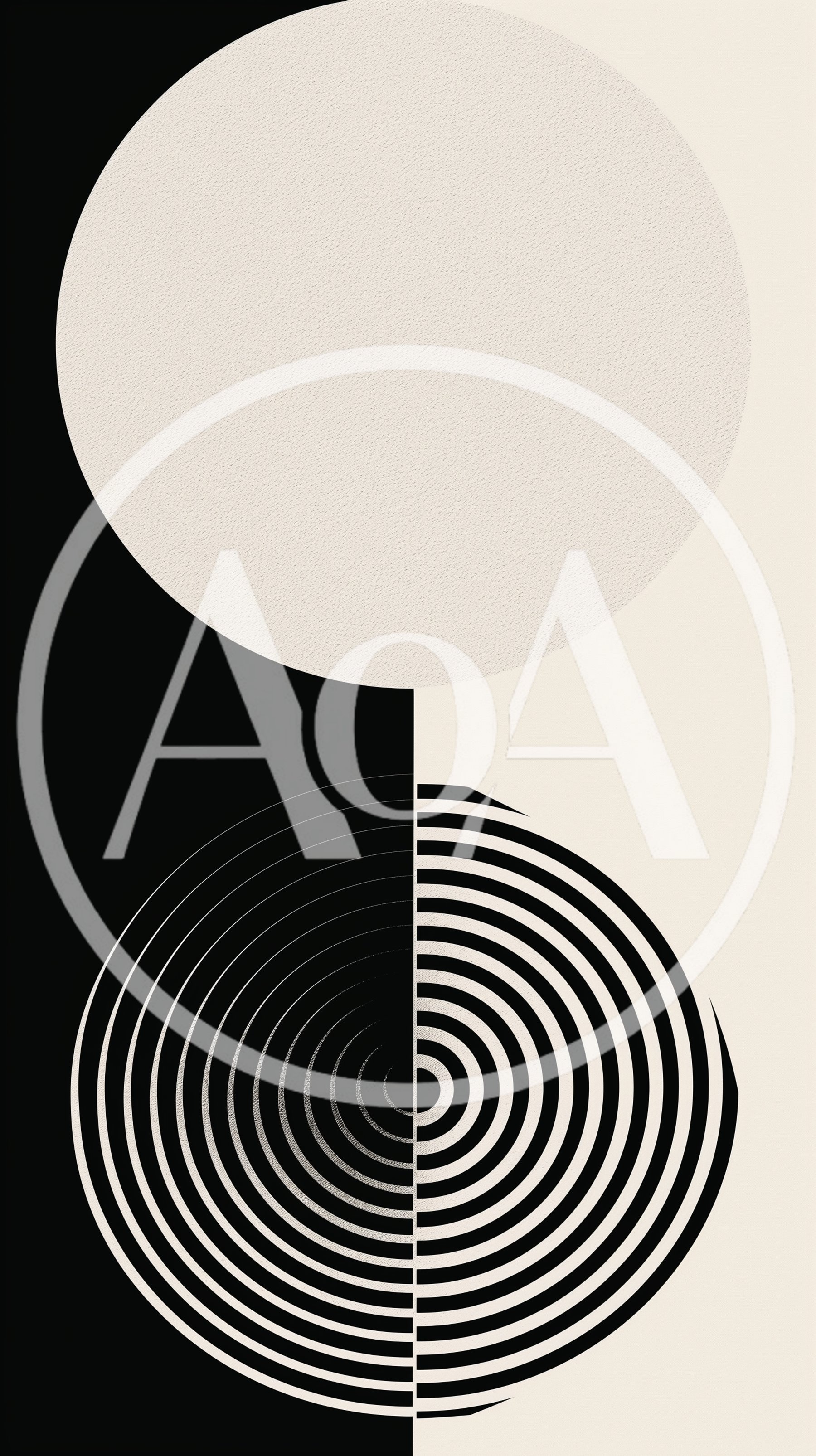 Minimalist Abstract Geometric Composition With Circles And Lines
