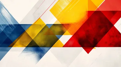 Abstract Geometric Composition With Vibrant Overlapping Shapes