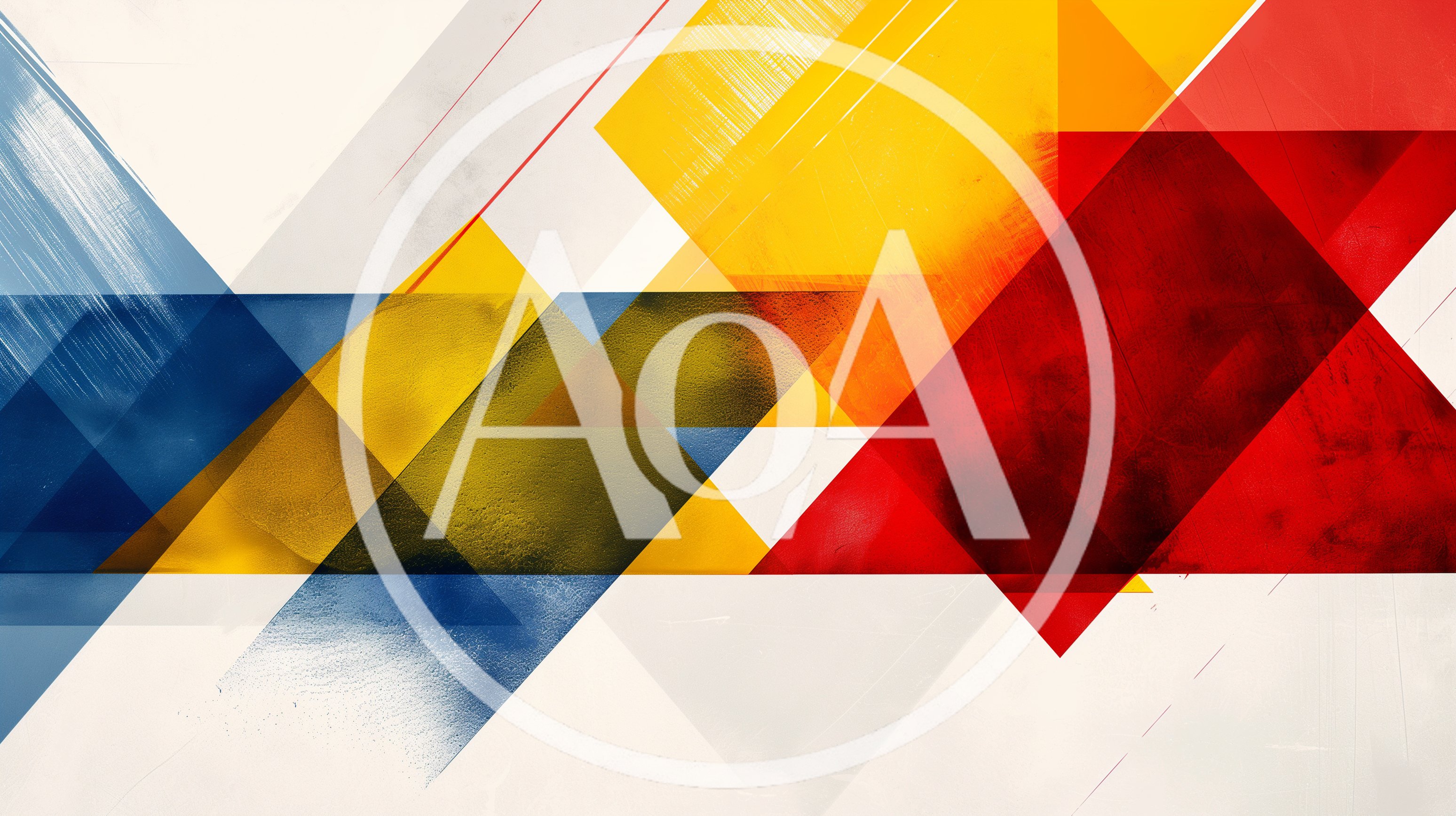 Abstract Geometric Composition With Vibrant Overlapping Shapes