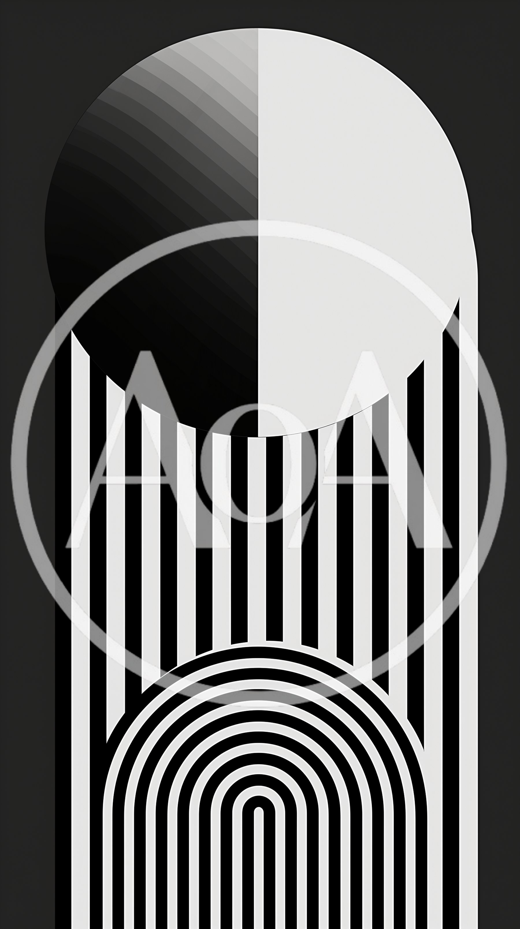 Abstract Minimalist Geometric Graphic Design With Circles And Arches