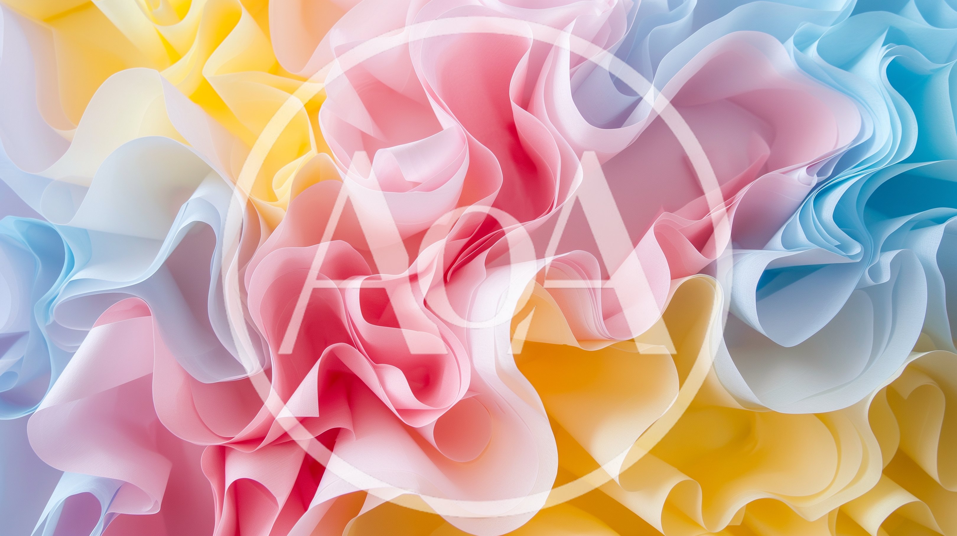 Abstract Background of Pastel Colored Fabric Ruffles