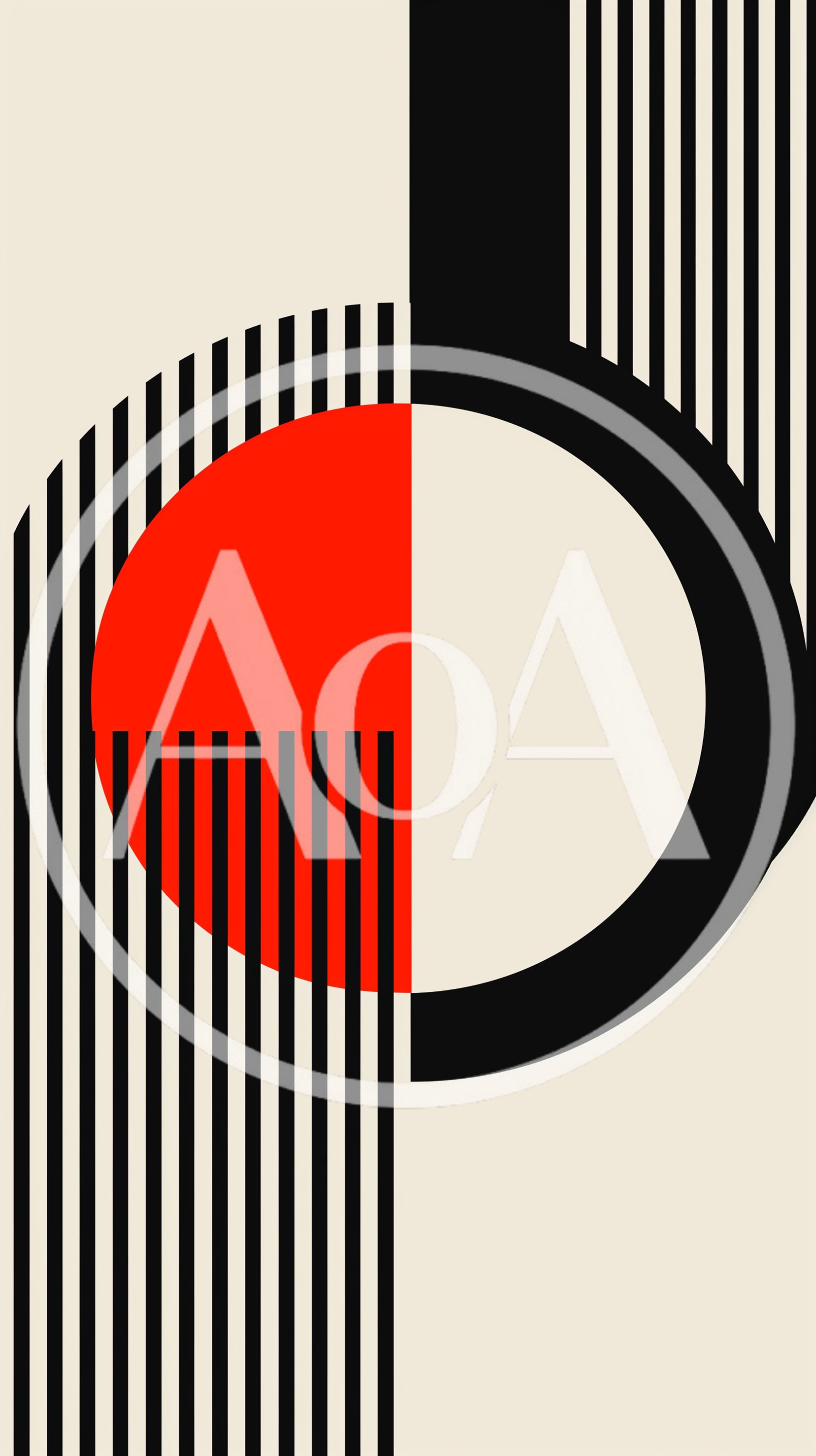 Minimalist Geometric Abstract Art With Red Circle And Lines