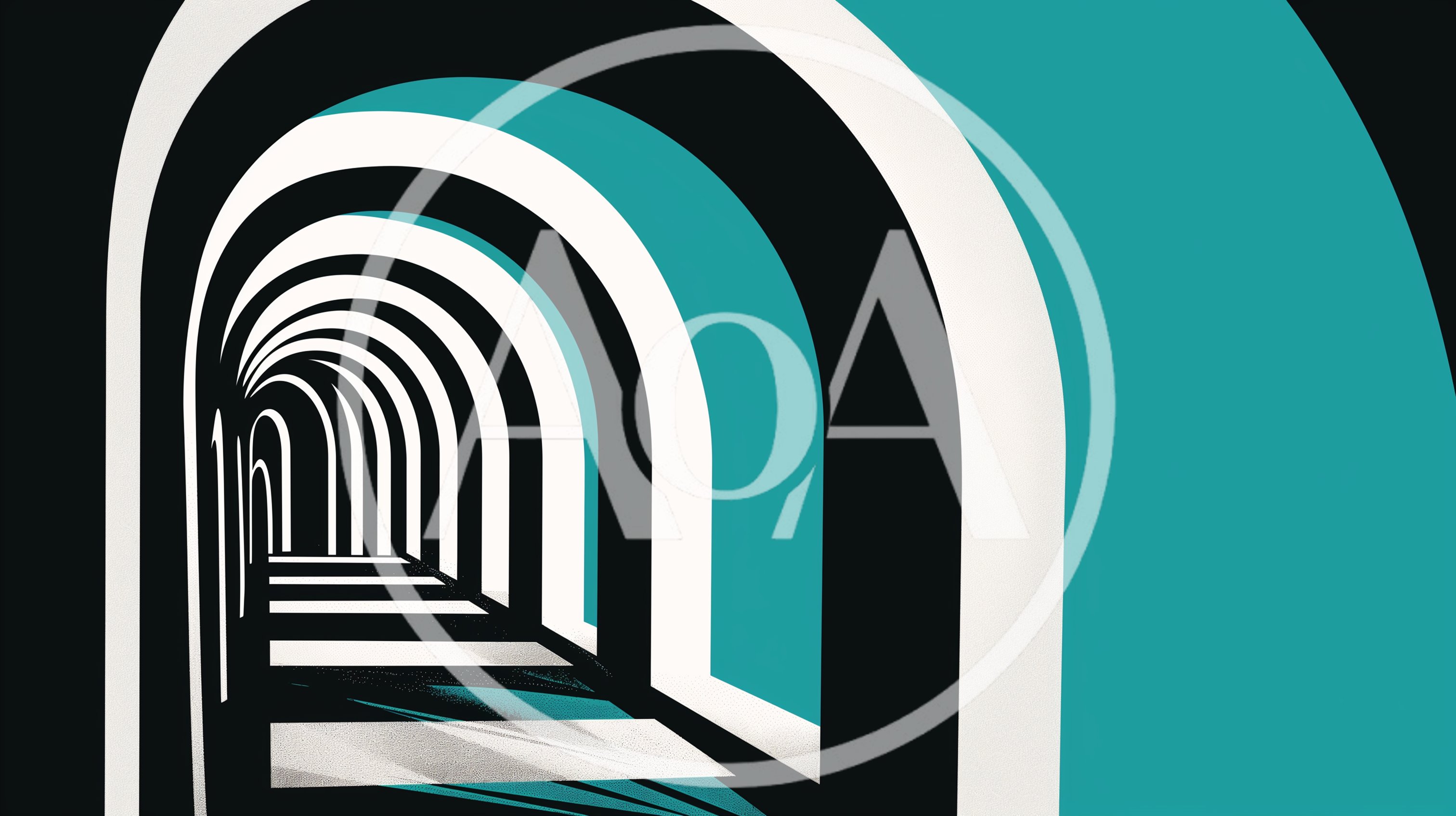 Abstract Tunnel With Repeating Geometric Arches