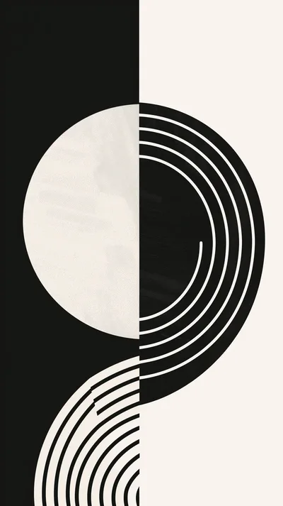Minimalist Abstract Geometric Art With Concentric Circles
