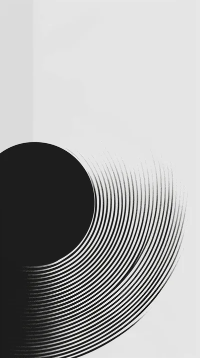 Abstract Minimalist Graphic With Concentric Circular Lines