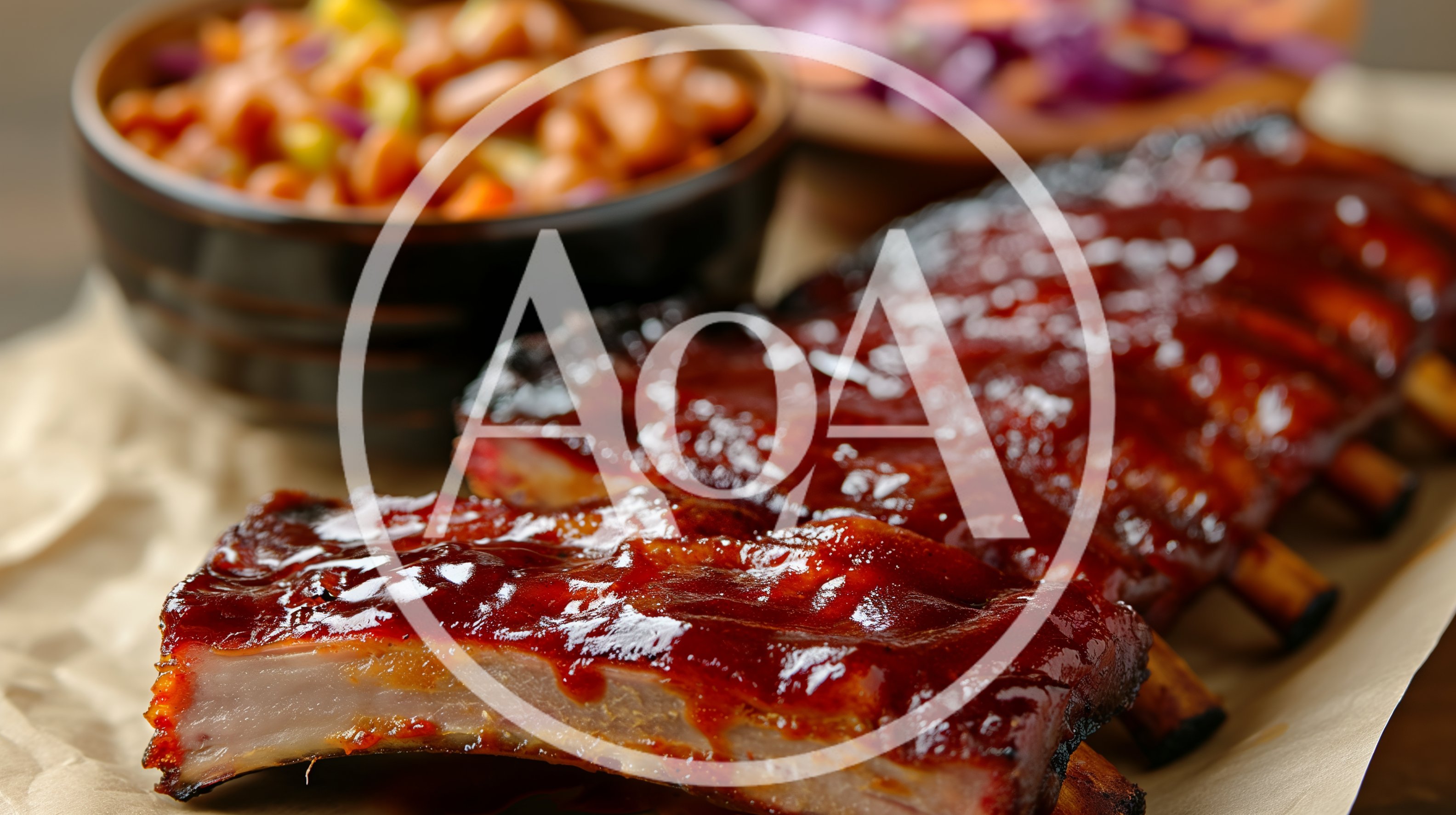Delicious Barbecue Pork Ribs With Baked Beans