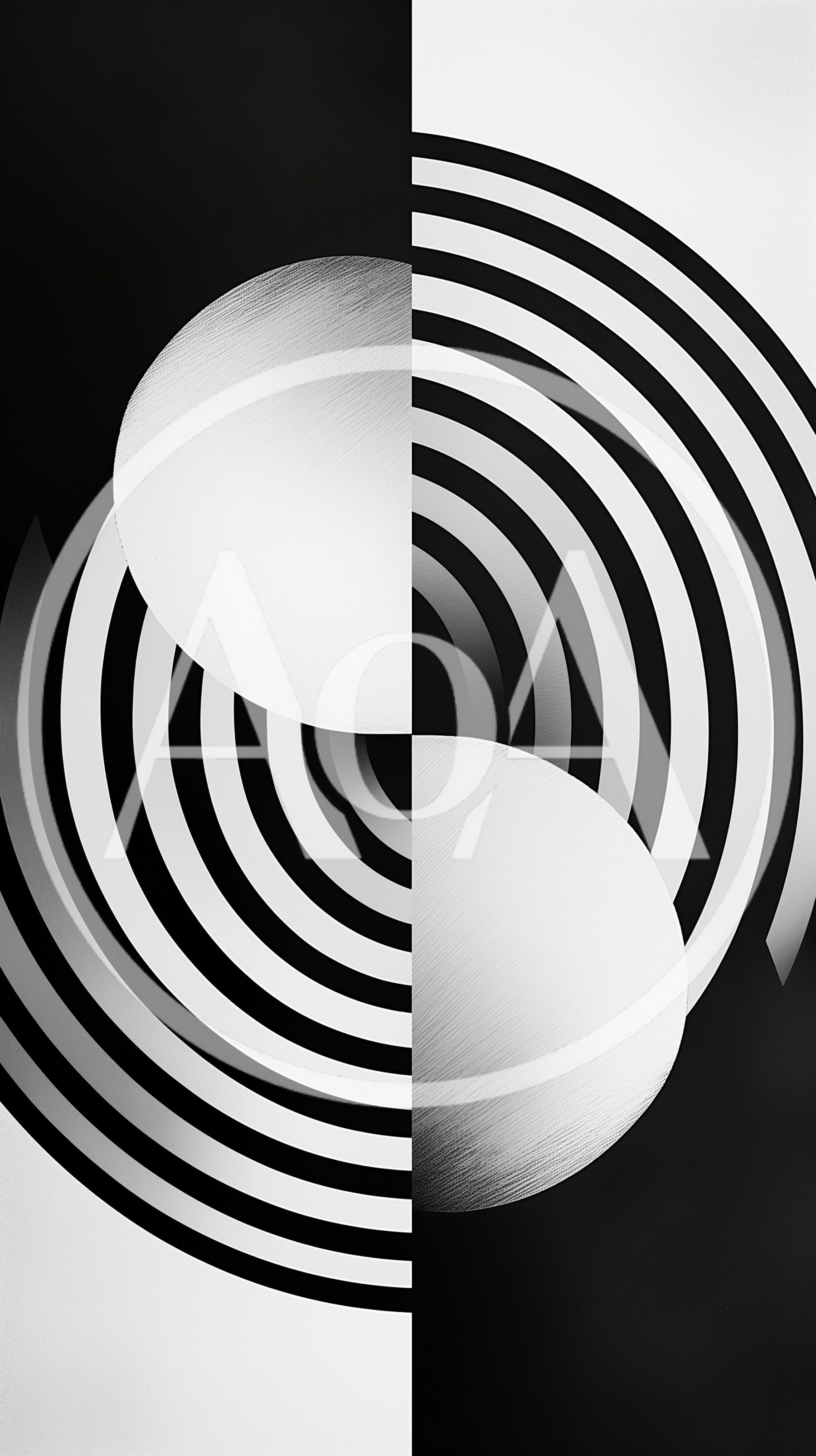 Abstract Monochrome Geometric Circular Pattern Design