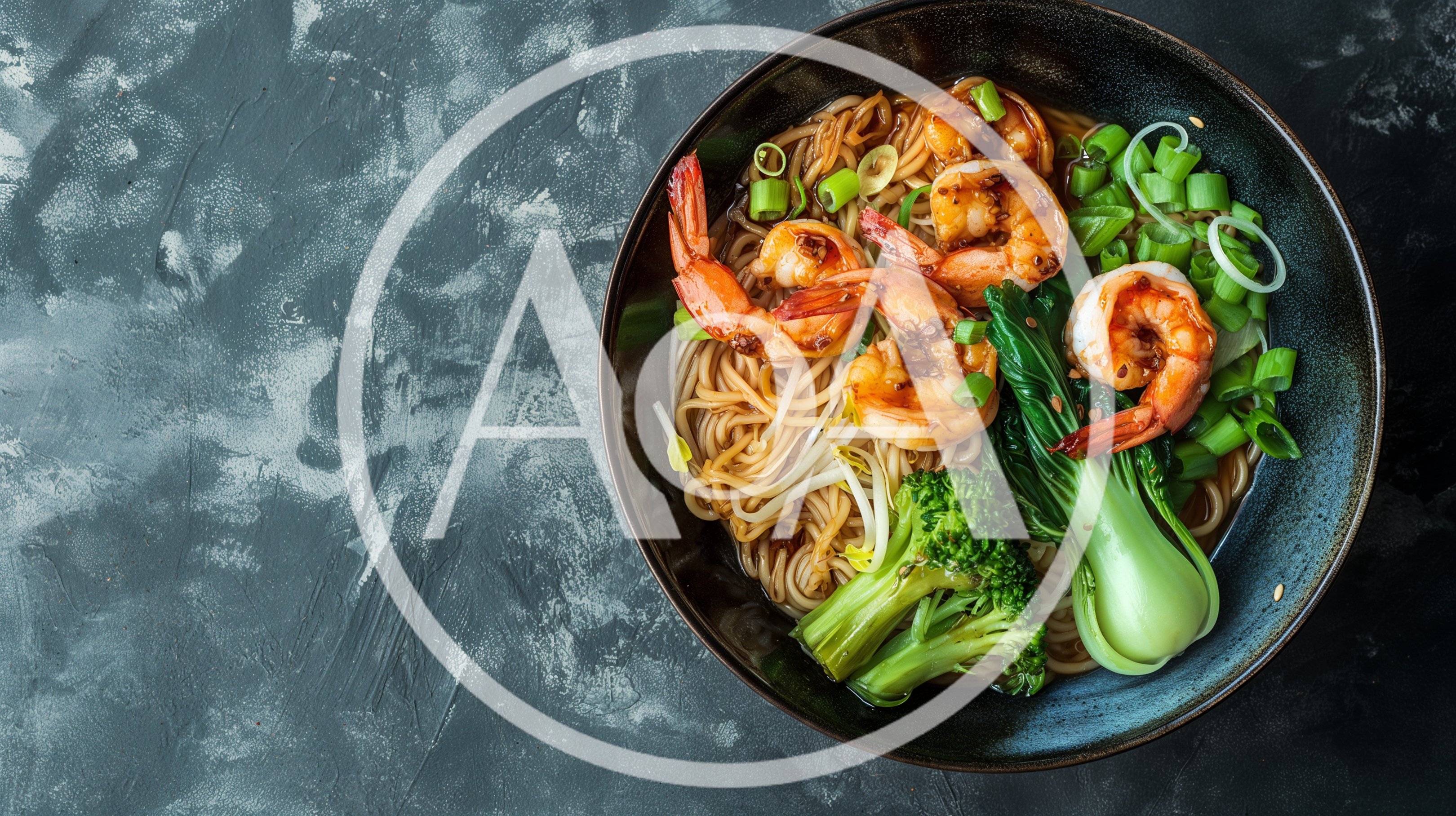 Bowl Of Shrimp Noodle Soup With Vegetables