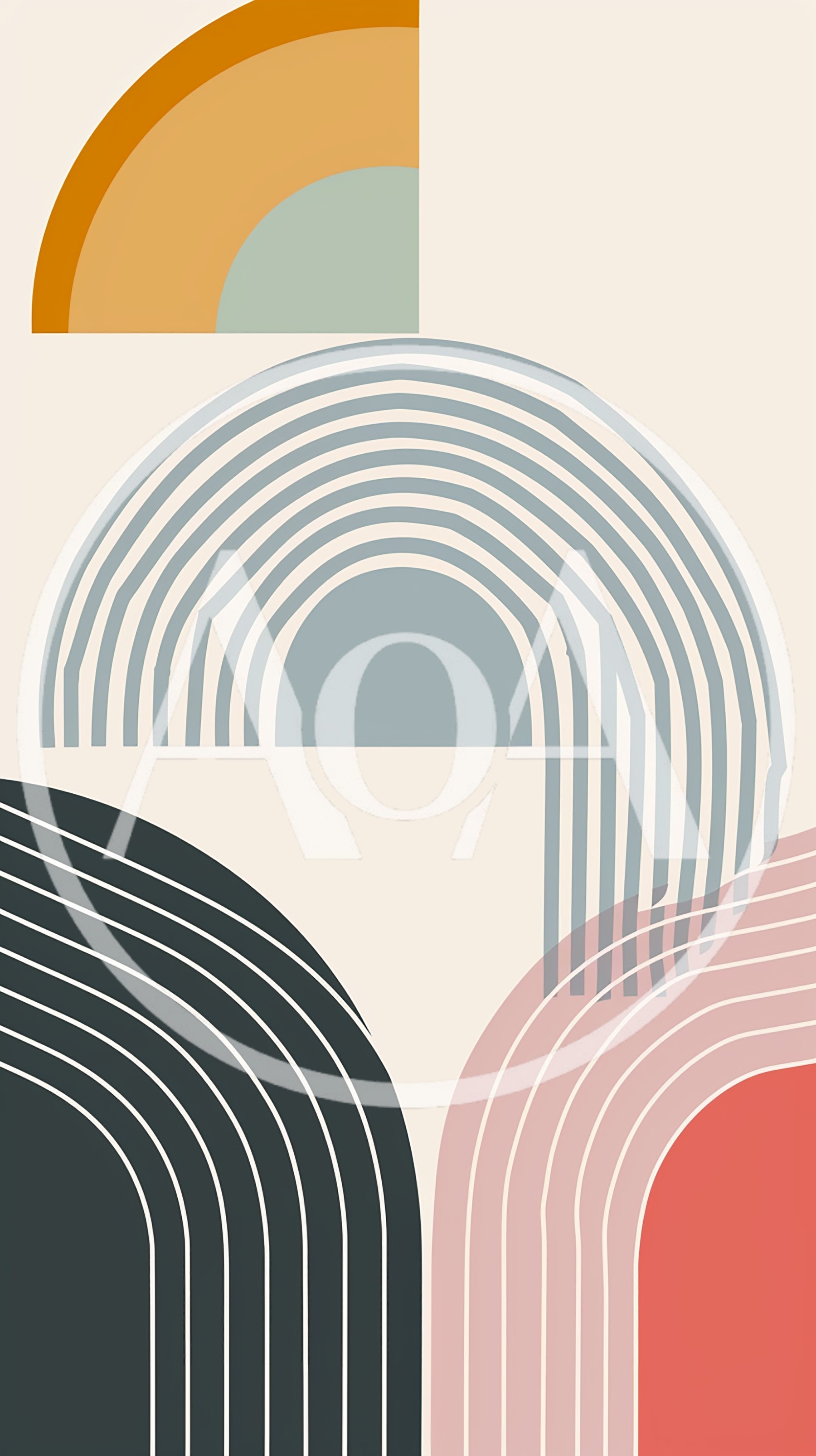 Abstract Minimalist Geometric Arches Wall Art