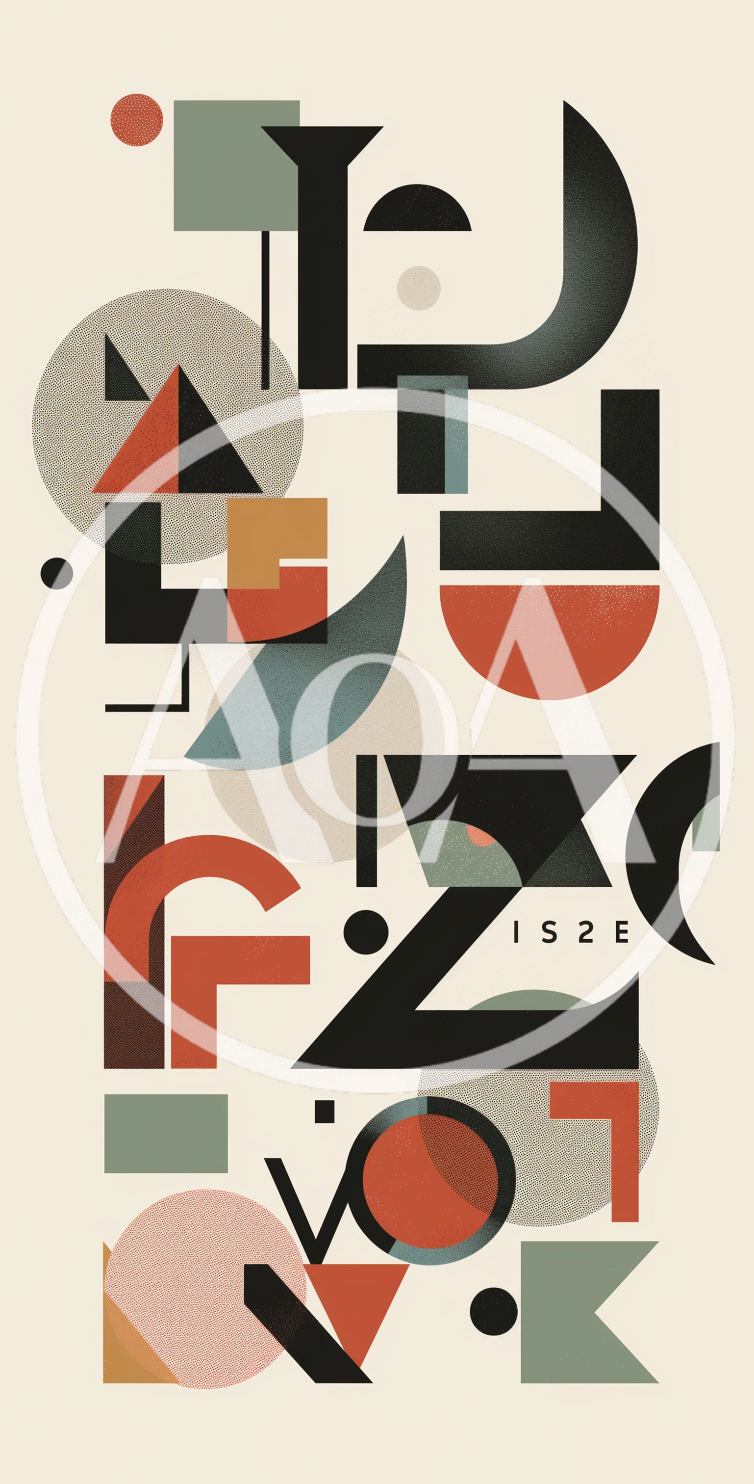 Abstract Geometric Bauhaus Style Graphic Design Composition