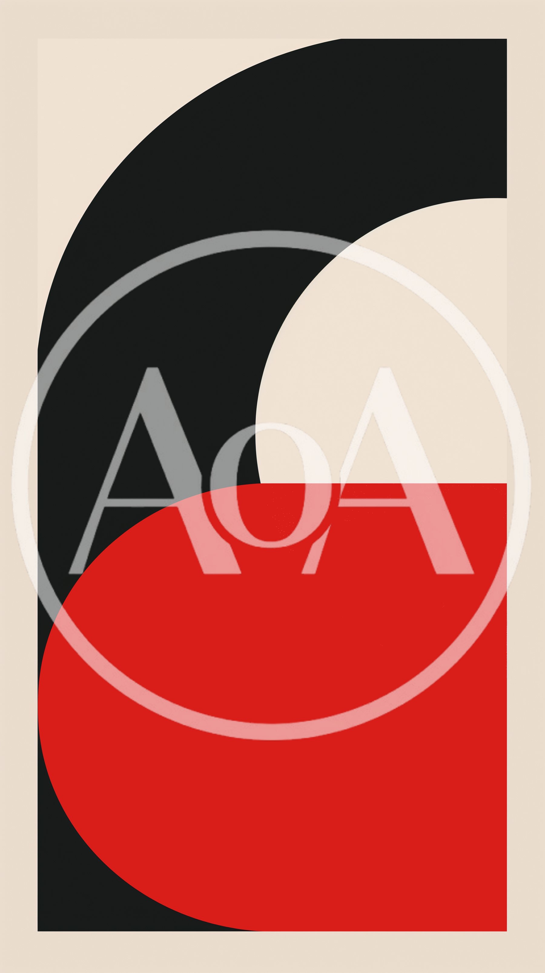 Minimalist Abstract Geometric Composition With Red And Black Shapes