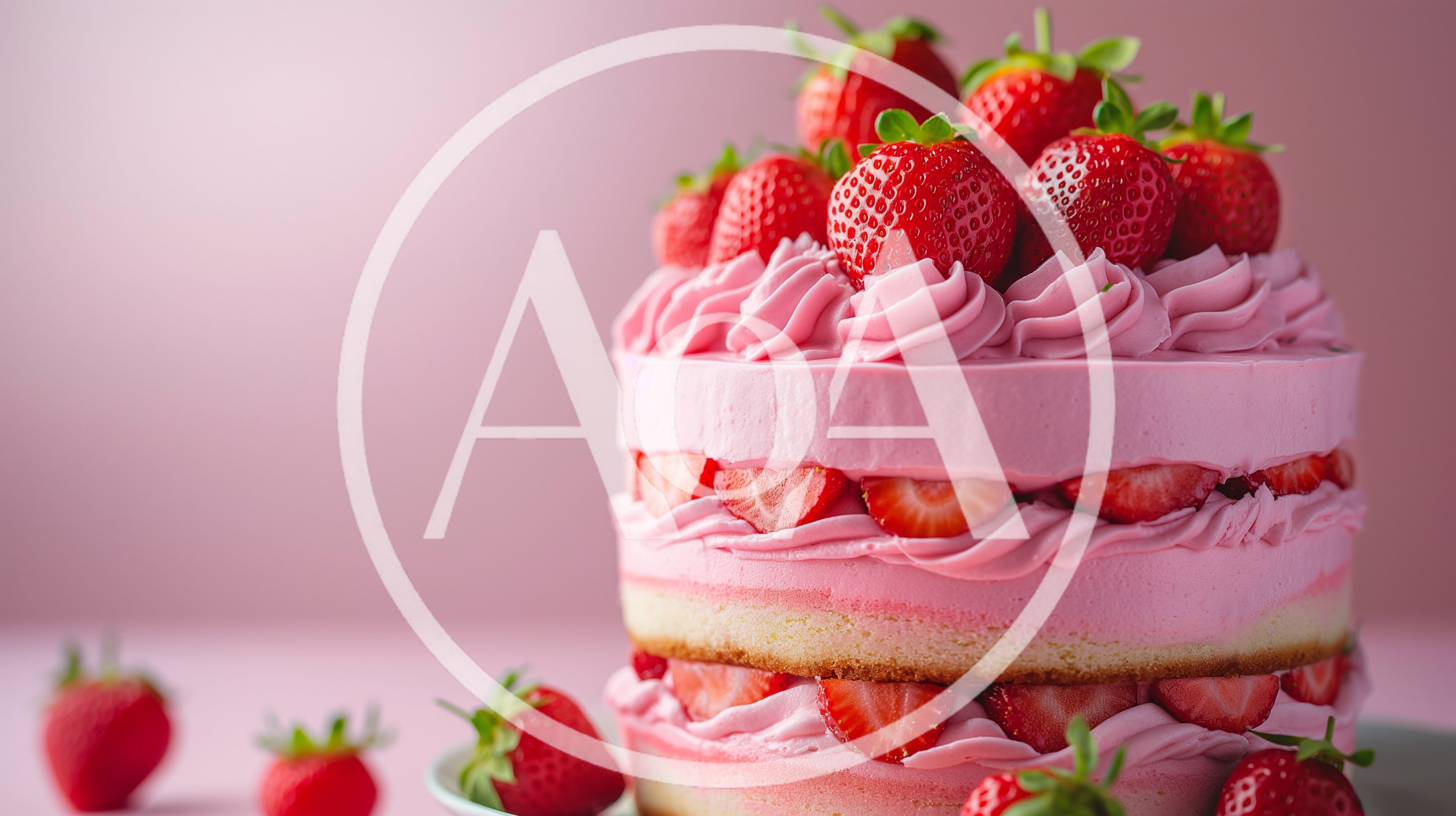 Delicious Strawberry Layer Cake With Pink Frosting