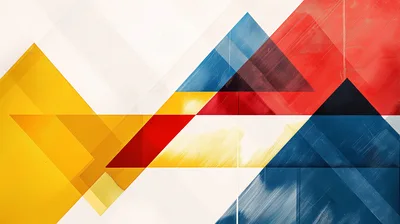 Abstract Geometric Composition With Overlapping Triangles