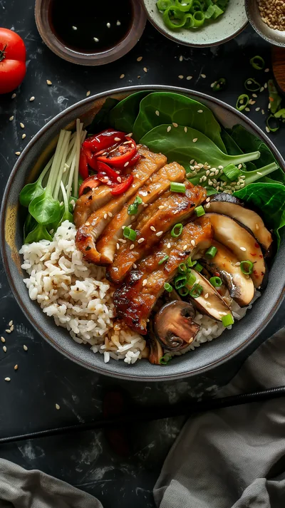 Teriyaki Chicken Rice Bowl With Vegetables