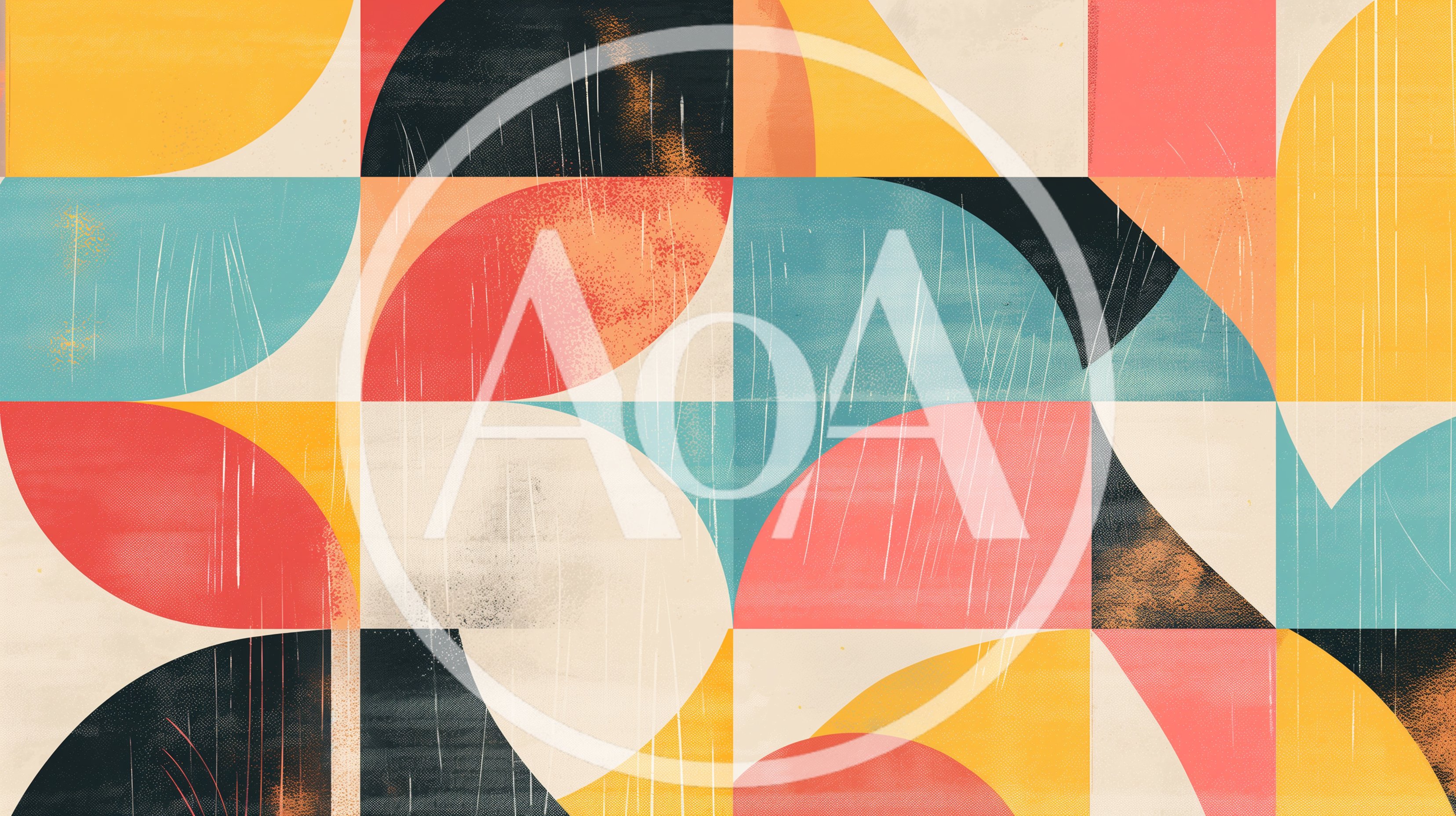 Abstract Geometric Pattern With Mid Century Modern Shapes