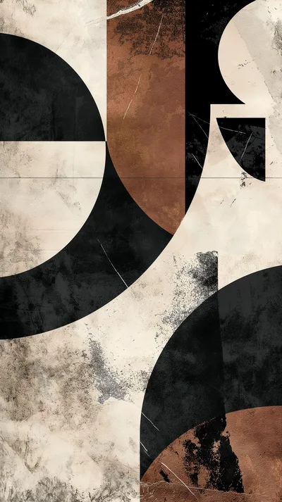 Abstract Geometric Composition With Textured Earth Tones
