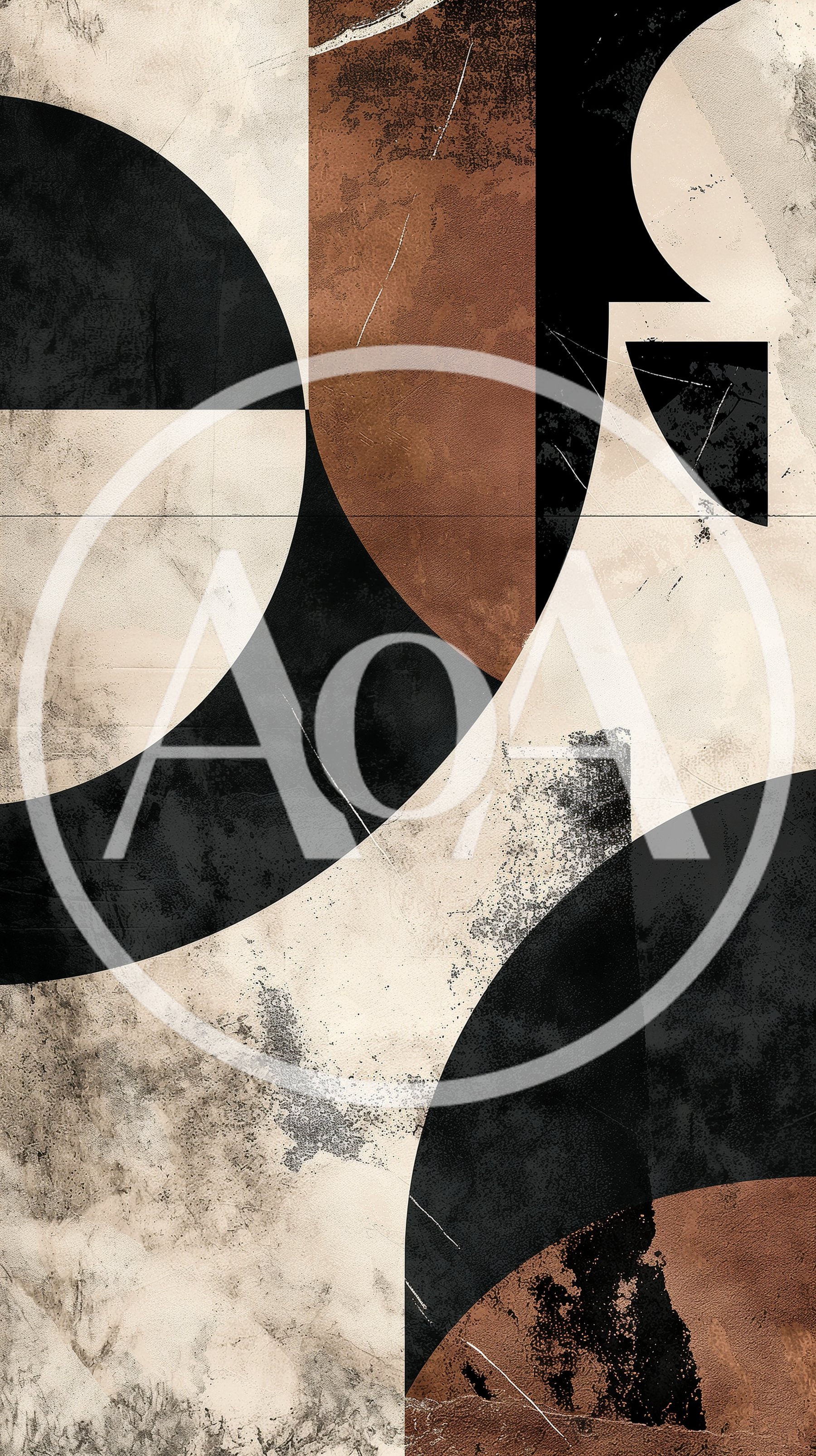 Abstract Geometric Composition With Textured Earth Tones