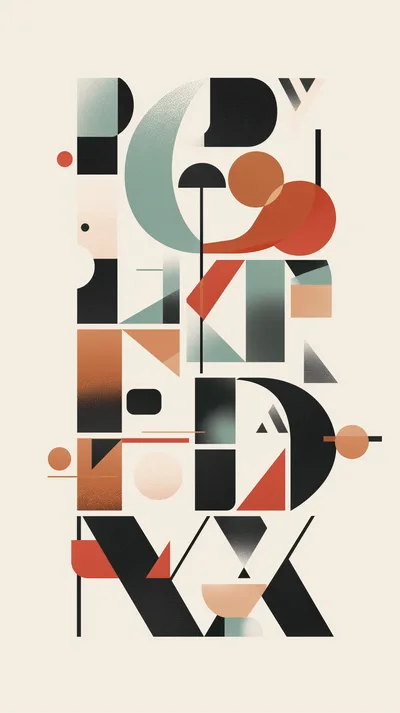 Abstract Geometric Typography Poster Design