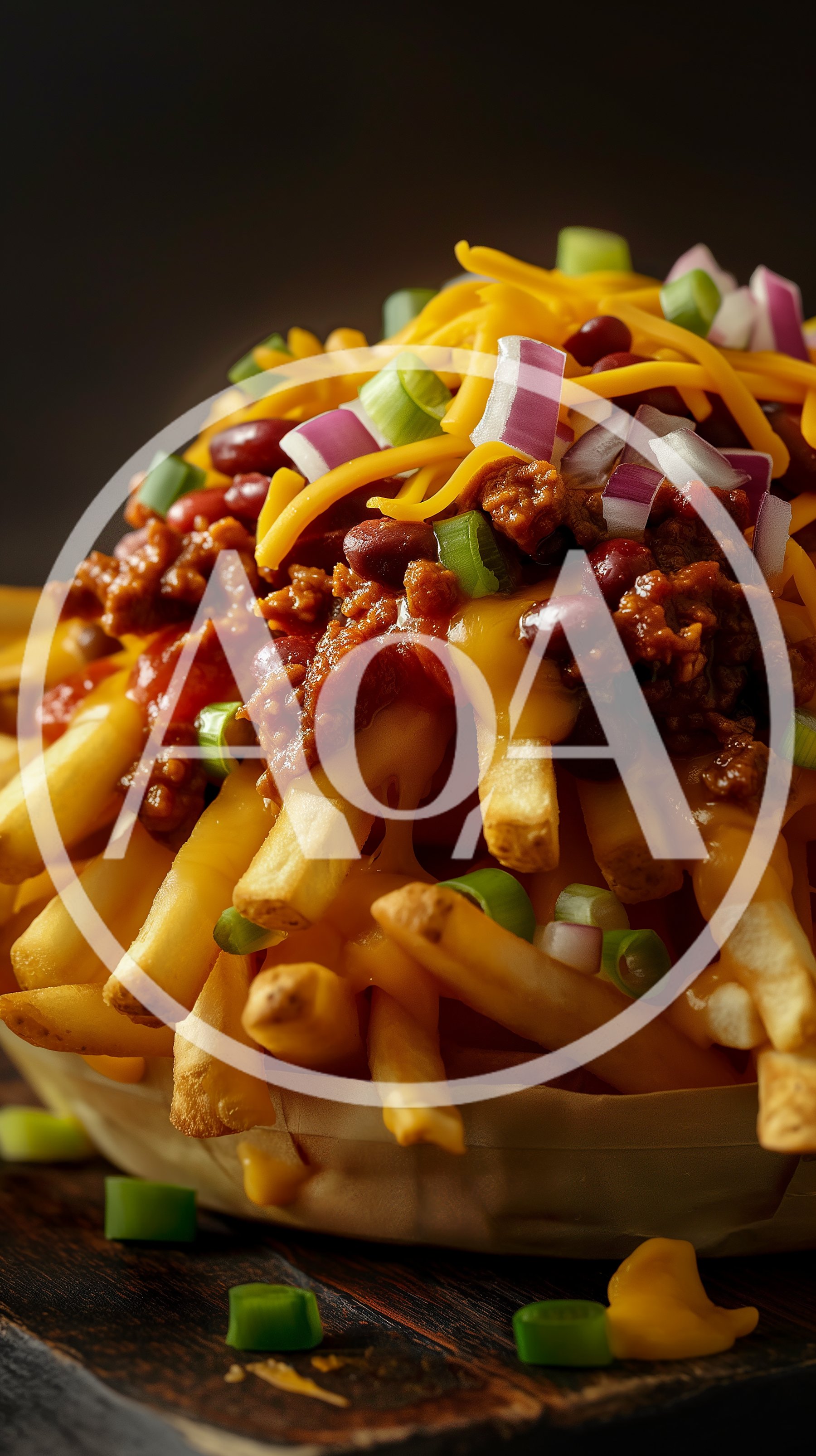 Gourmet Chili Cheese Fries With Toppings