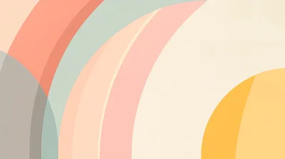 Abstract Minimalist Background With Curved Pastel Color Shapes