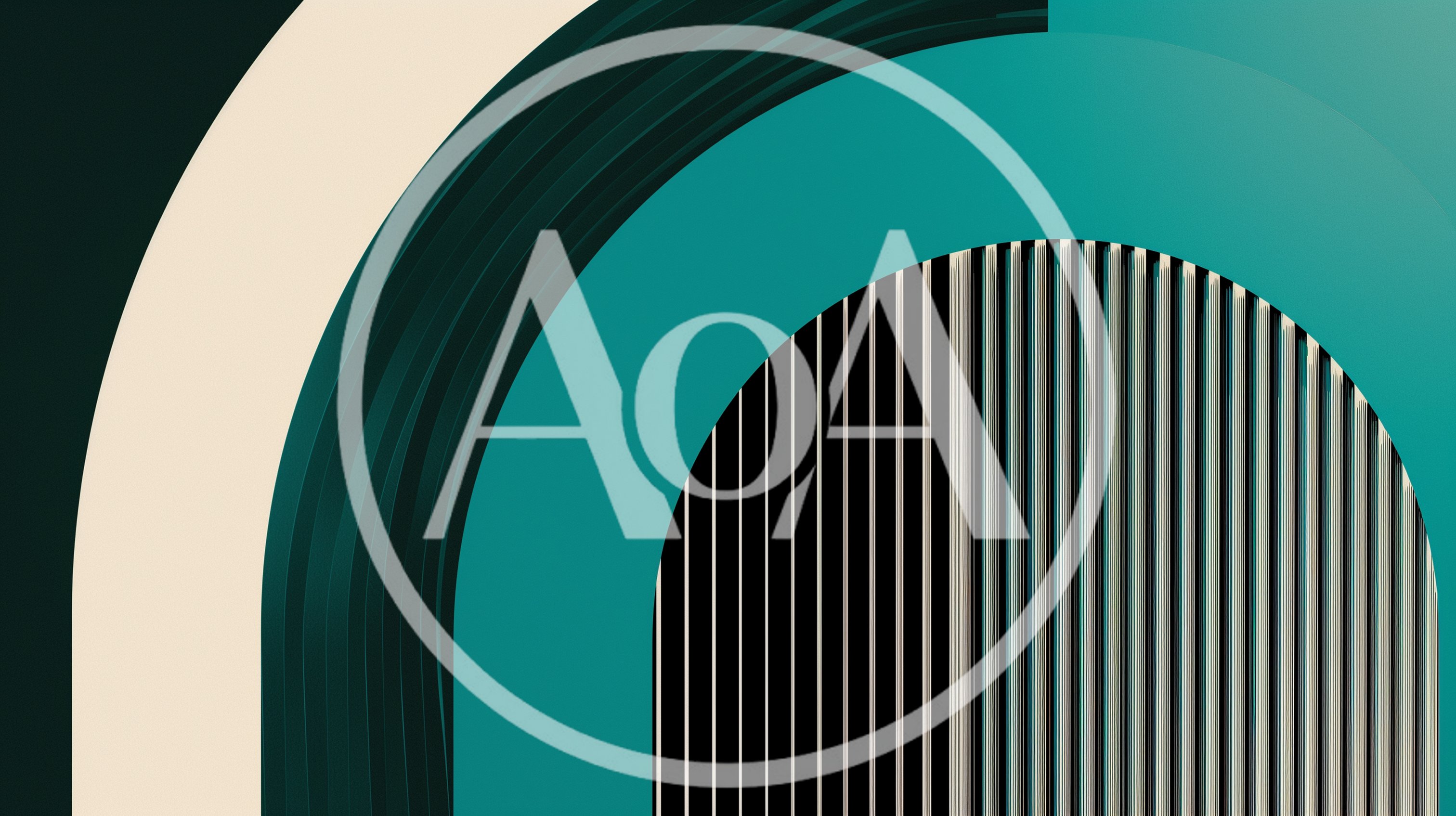Abstract Geometric Arches With Vertical Line Patterns