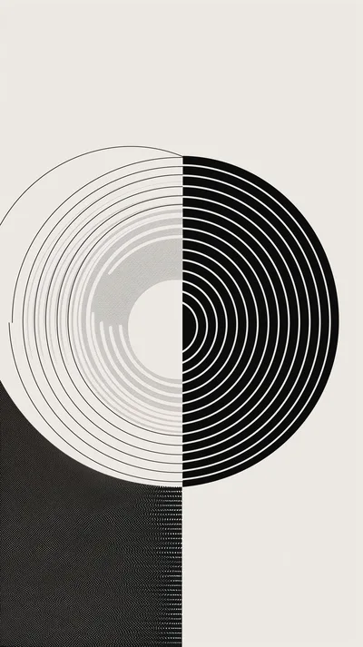 Minimalist Abstract Geometric Circle Composition