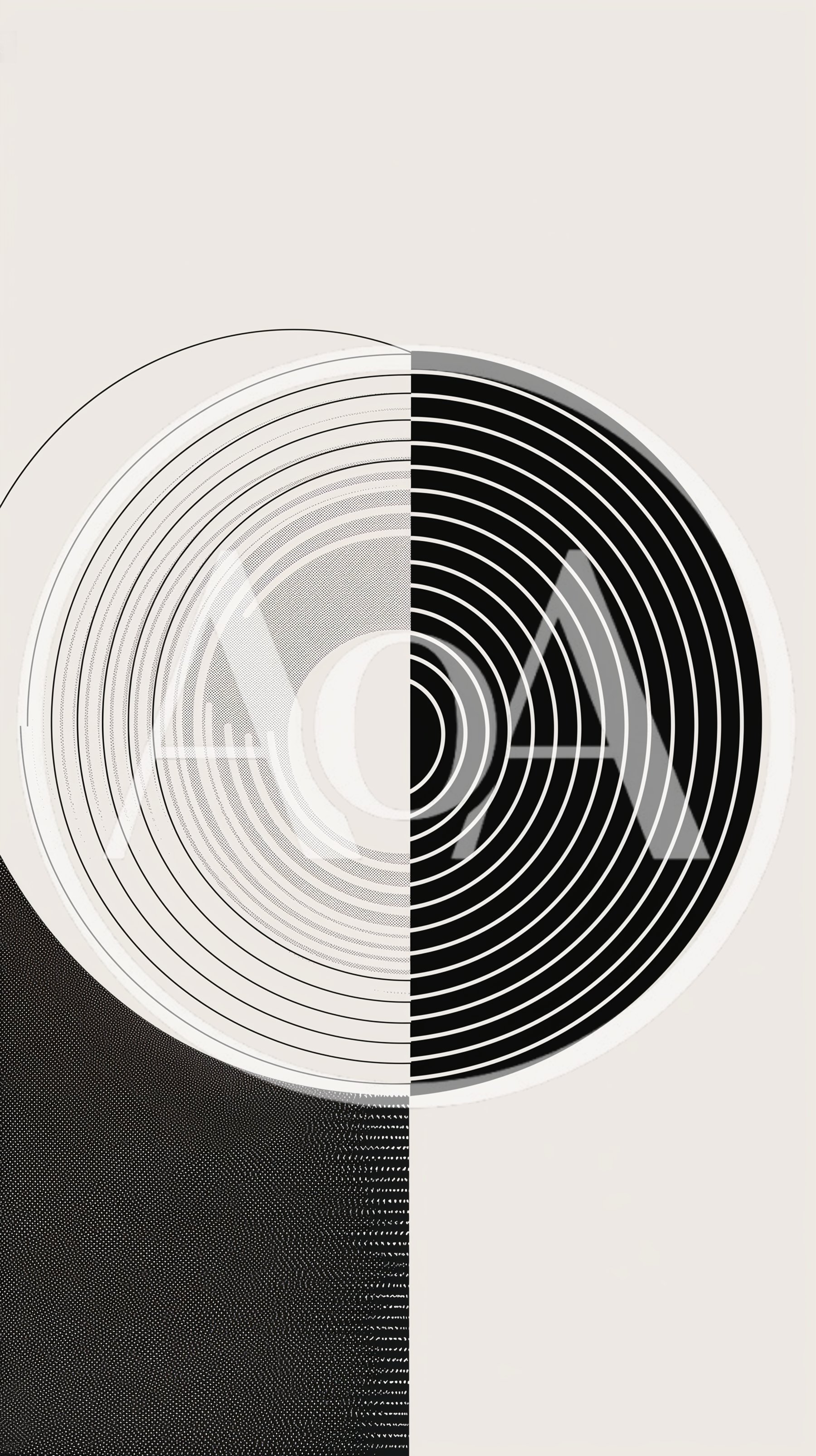 Minimalist Abstract Geometric Circle Composition