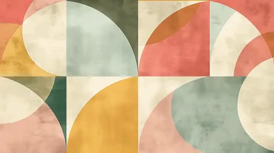 Abstract Geometric Pattern With Soft Pastel Shapes
