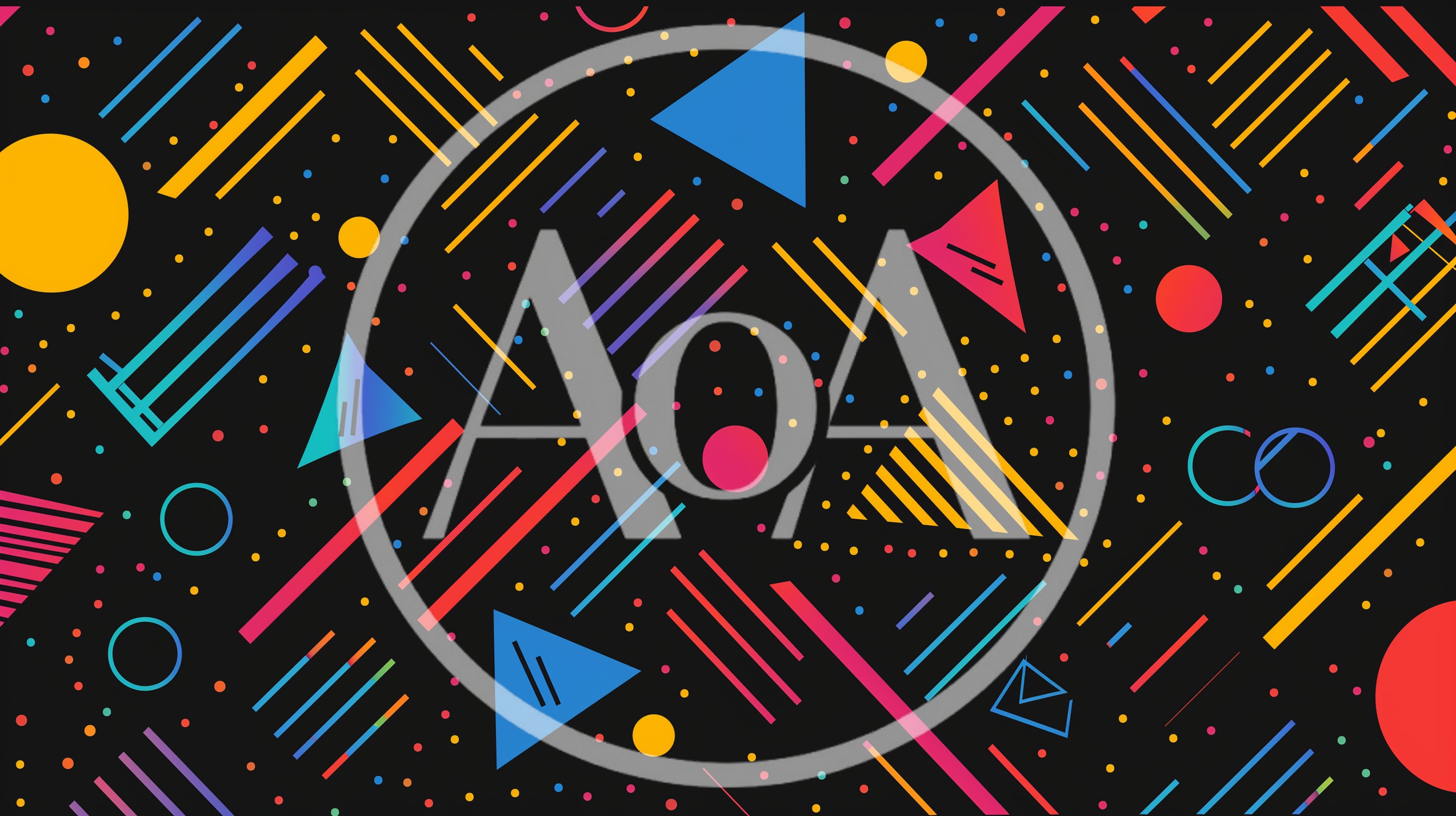 Memphis Style Geometric Pattern With Colorful Shapes