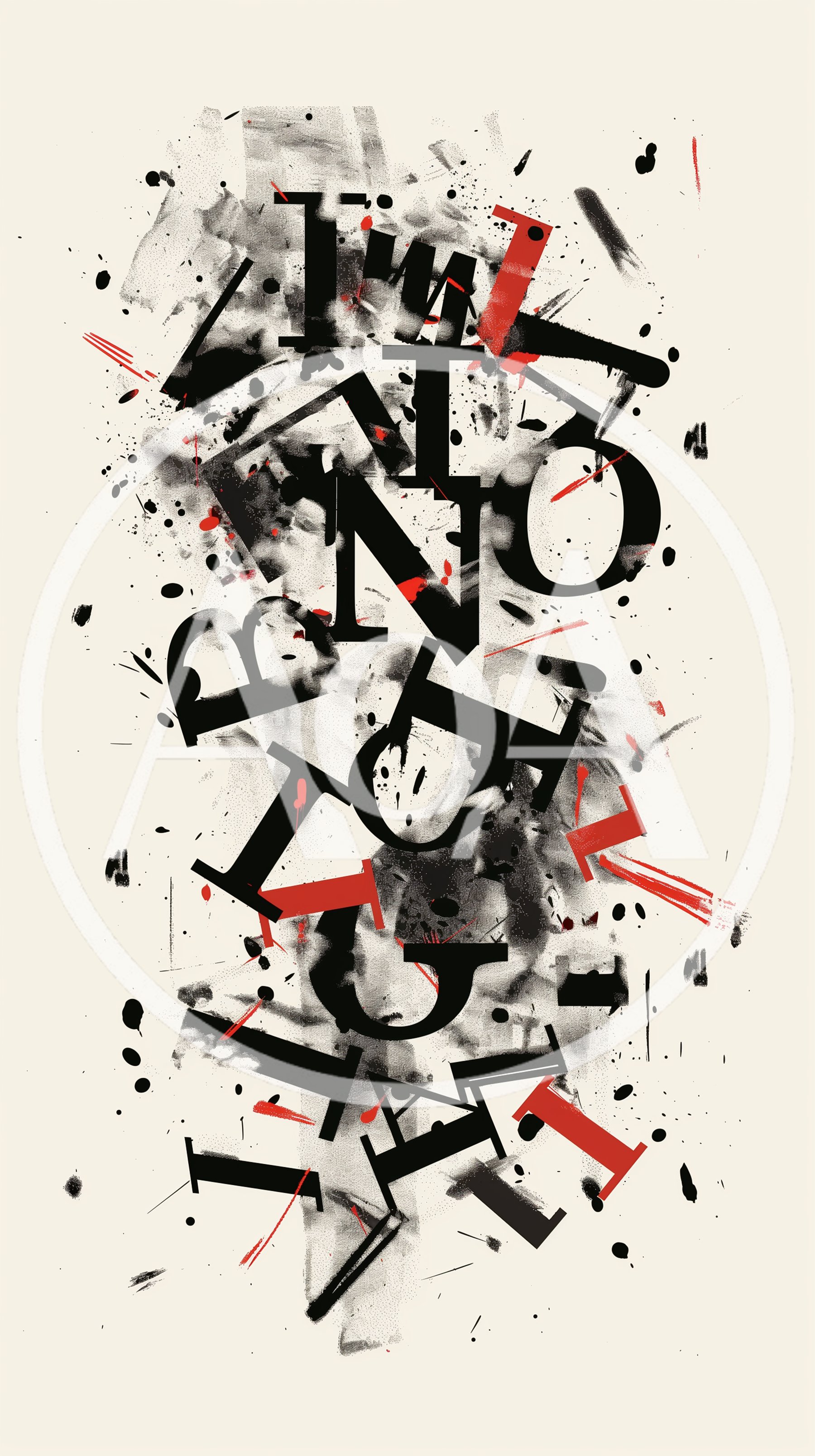 Abstract Typographic Poster With Grunge Ink Splatter