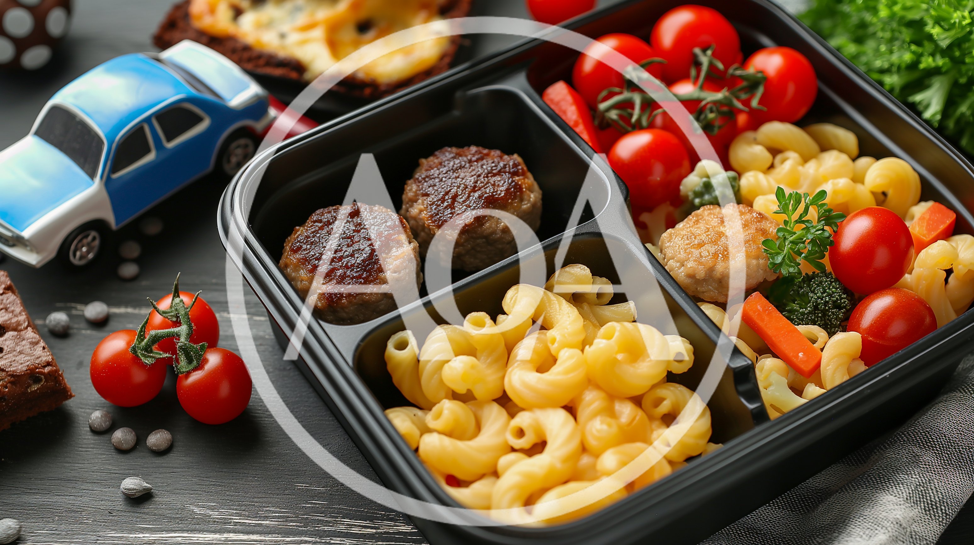 Healthy Lunch Box With Meatballs And Pasta