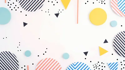 Memphis Style Geometric Shapes Background
