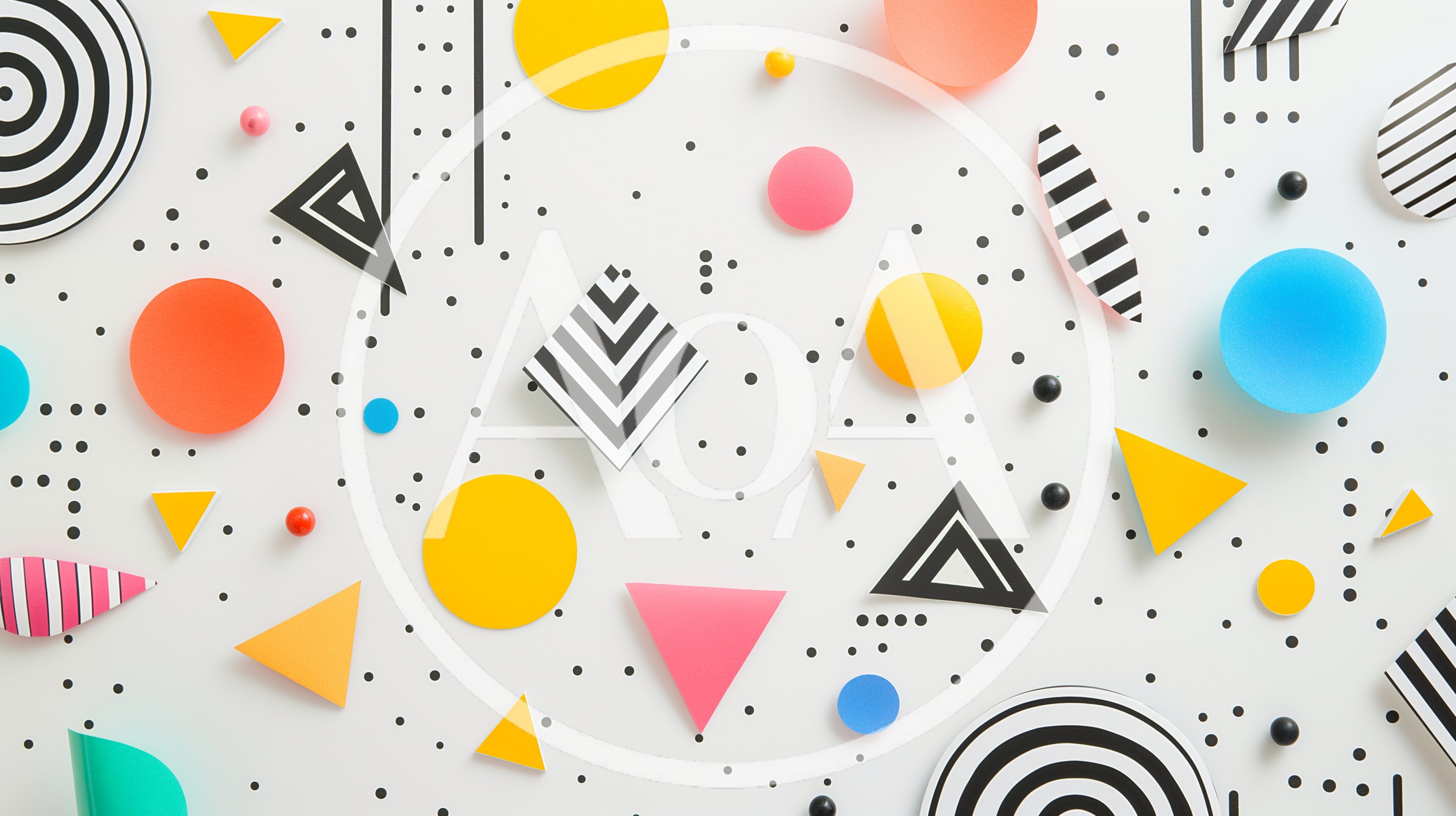 Memphis Style Geometric Shapes Pattern Background