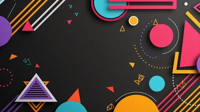 Abstract Memphis Style Geometric Background Design