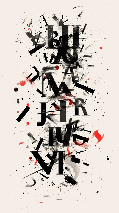 Abstract Typographic Poster Design With Grunge Elements