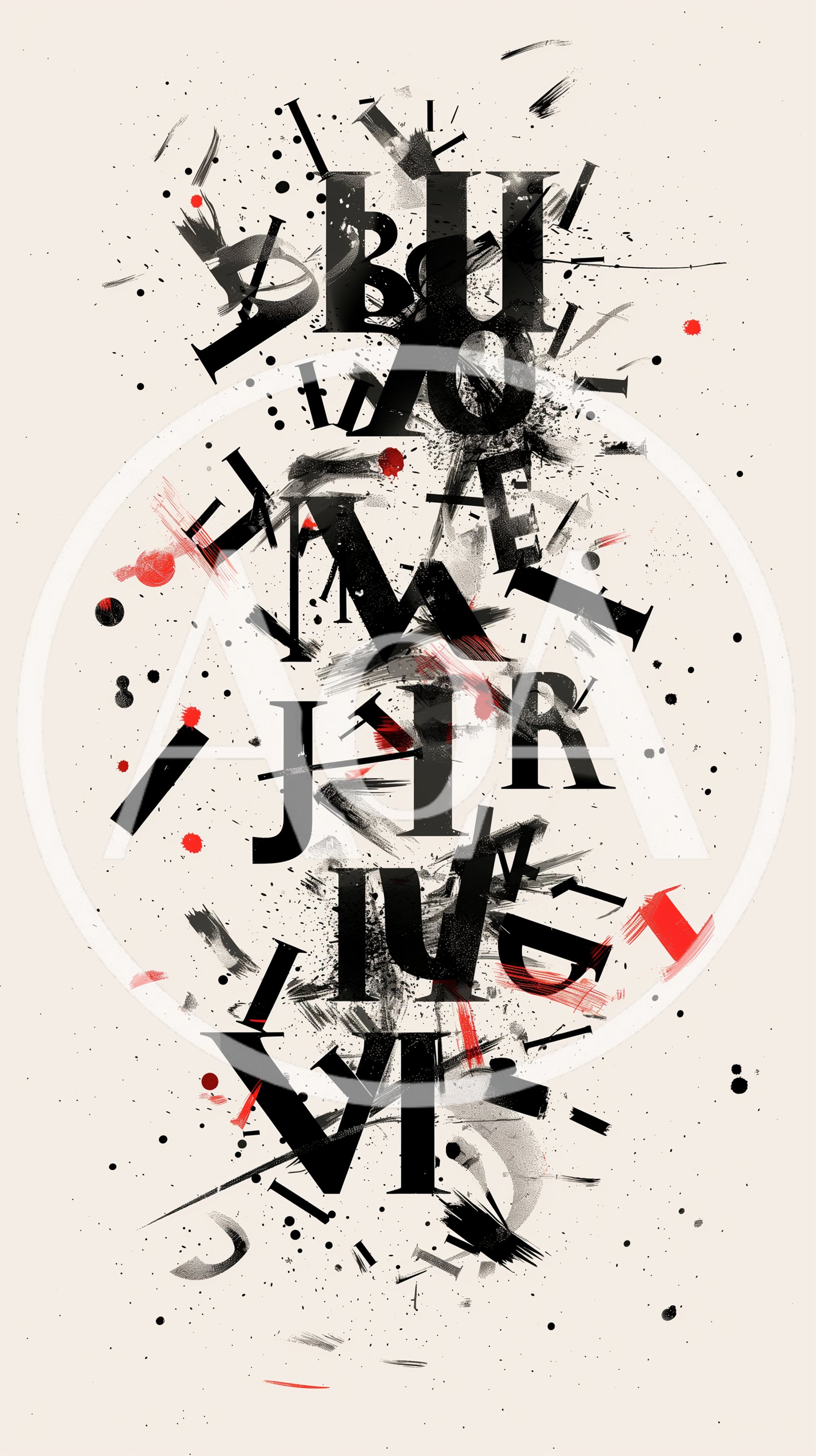 Abstract Typographic Poster Design With Grunge Elements
