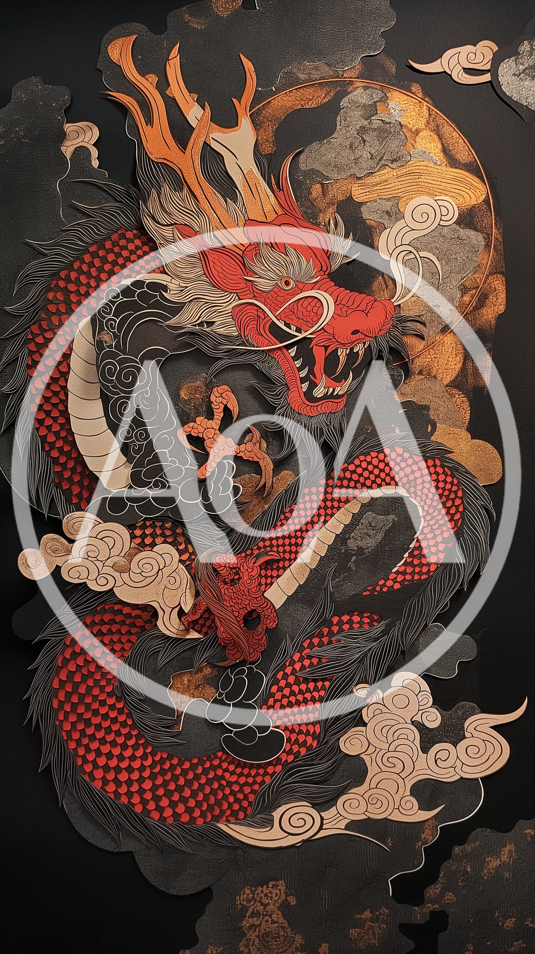 Layered Paper Cutout Art Of A Traditional Chinese Dragon