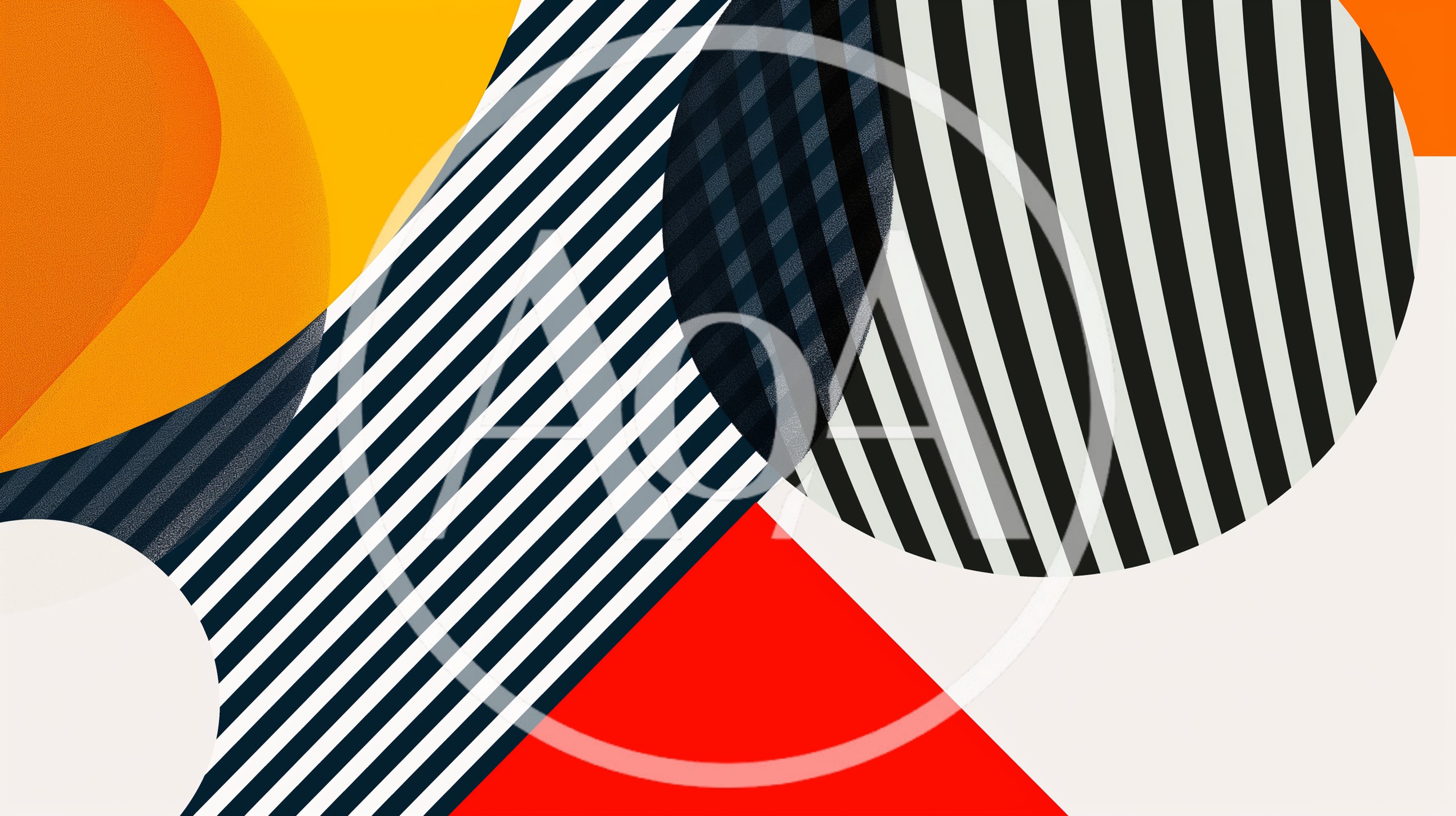 Abstract Geometric Composition With Bold Stripes And Shapes