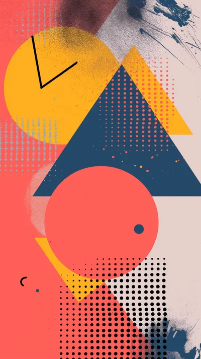 Abstract Geometric Memphis Style Graphic Design Background