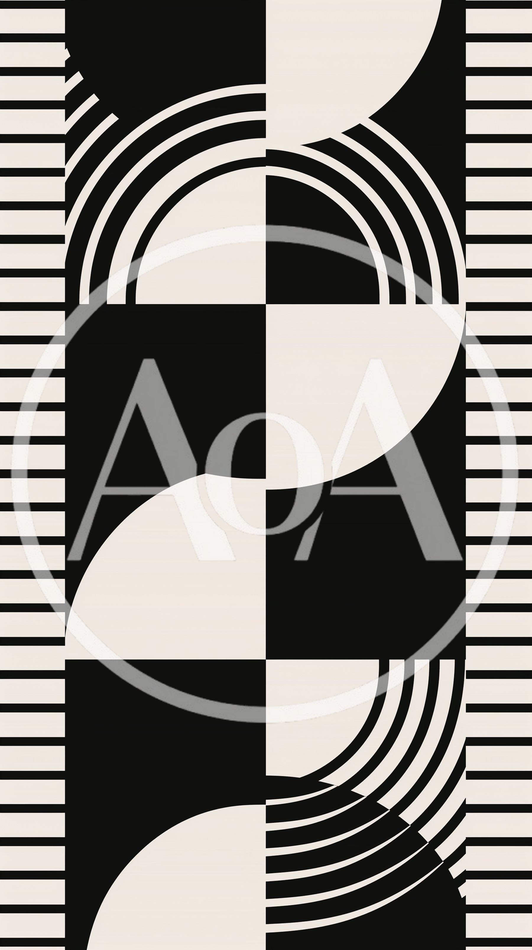 Abstract Geometric Pattern With Semicircles And Concentric Arcs
