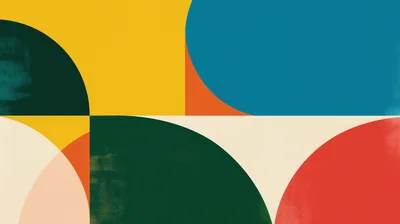 Abstract Geometric Composition With Bold Shapes And Colors