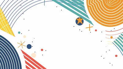 Abstract Memphis Style Geometric Background Design