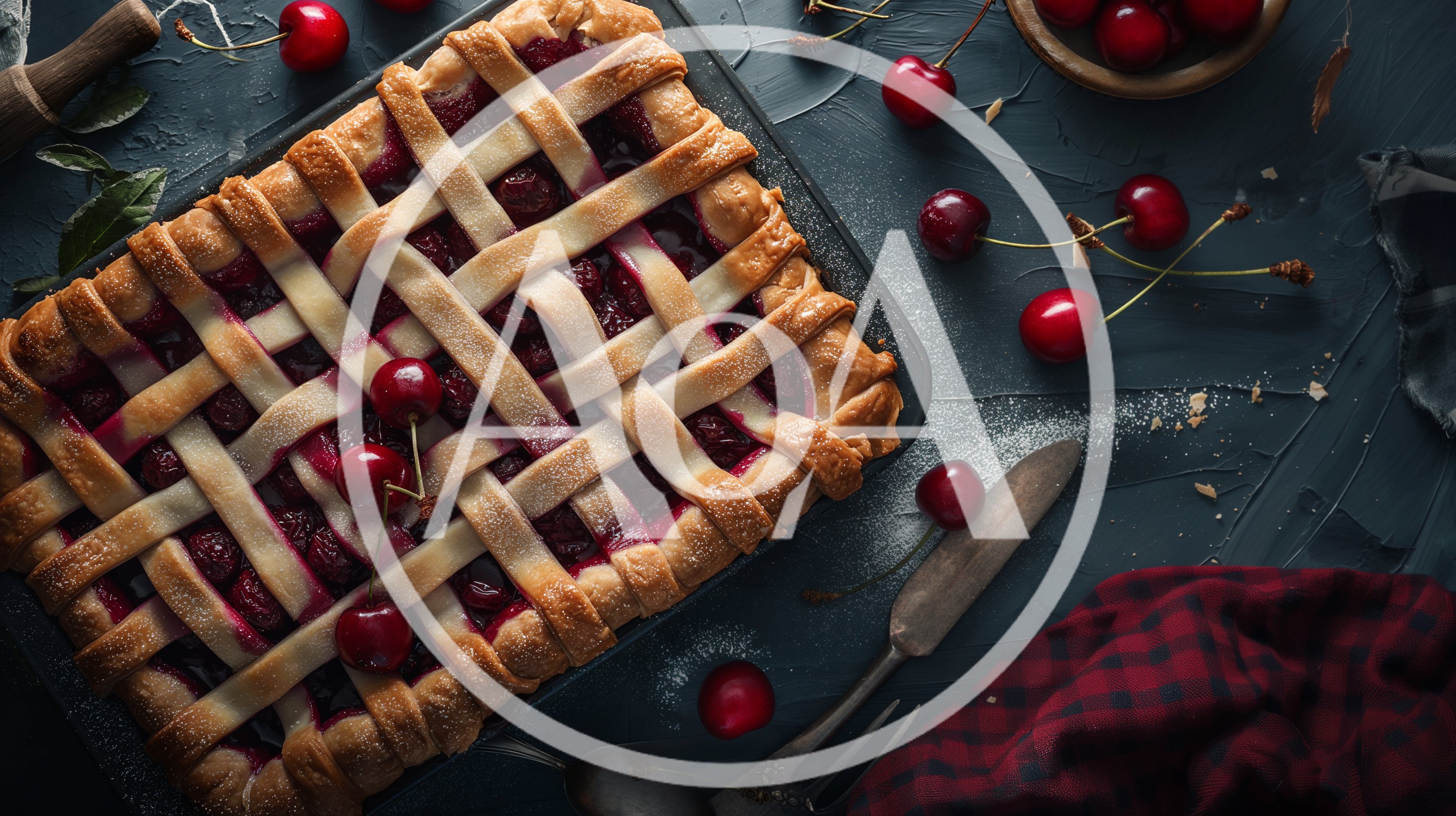 Freshly Baked Cherry Pie With Lattice Crust