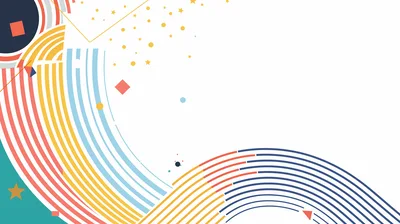 Abstract Geometric Background With Curved Lines And Shapes