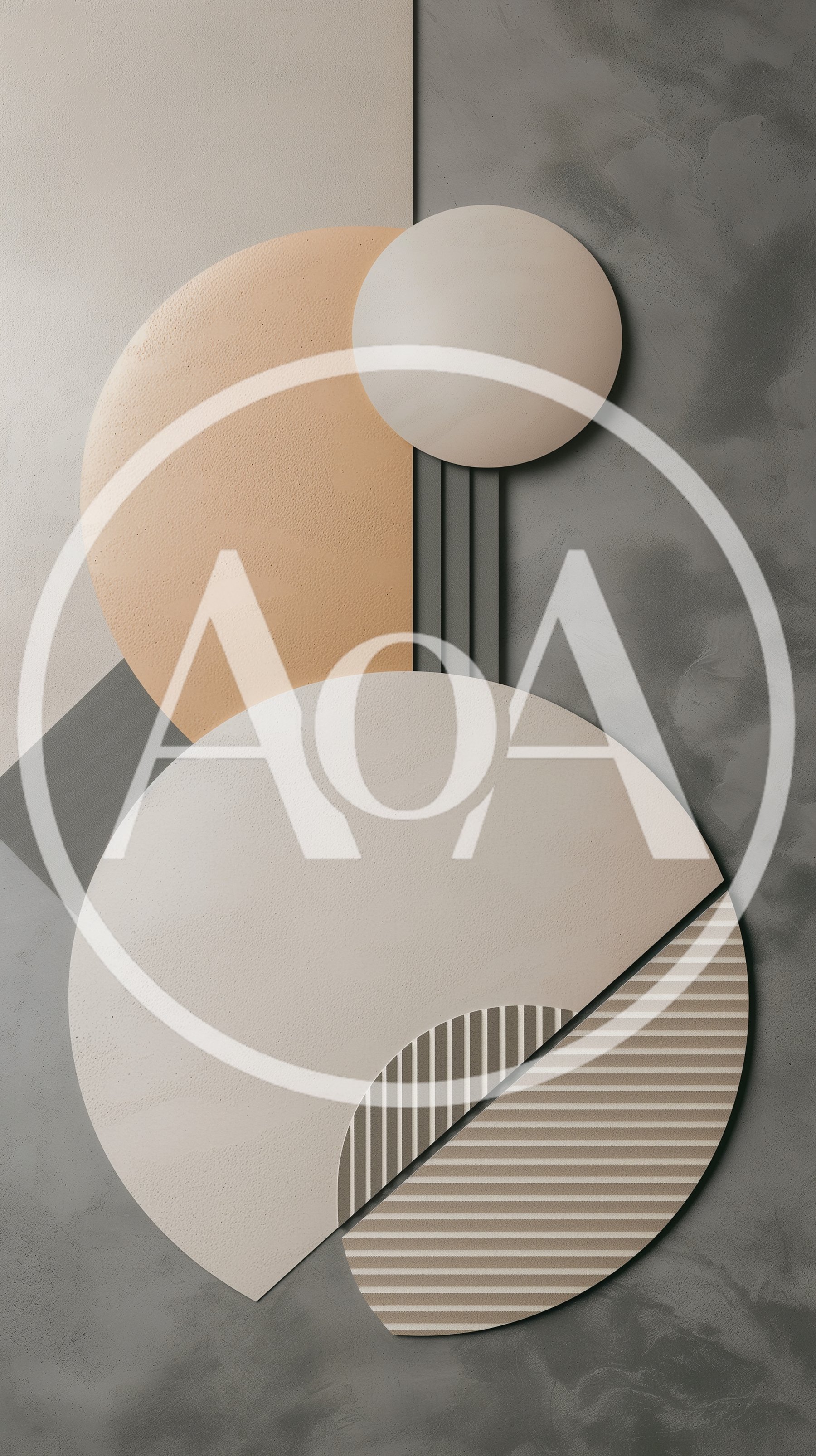 Abstract Geometric Composition With Textured Shapes And Lines