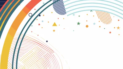 Abstract Geometric Background With Colorful Shapes And Lines