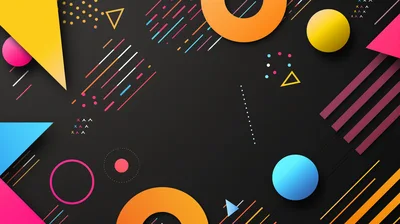Abstract Memphis Style Geometric Background Design
