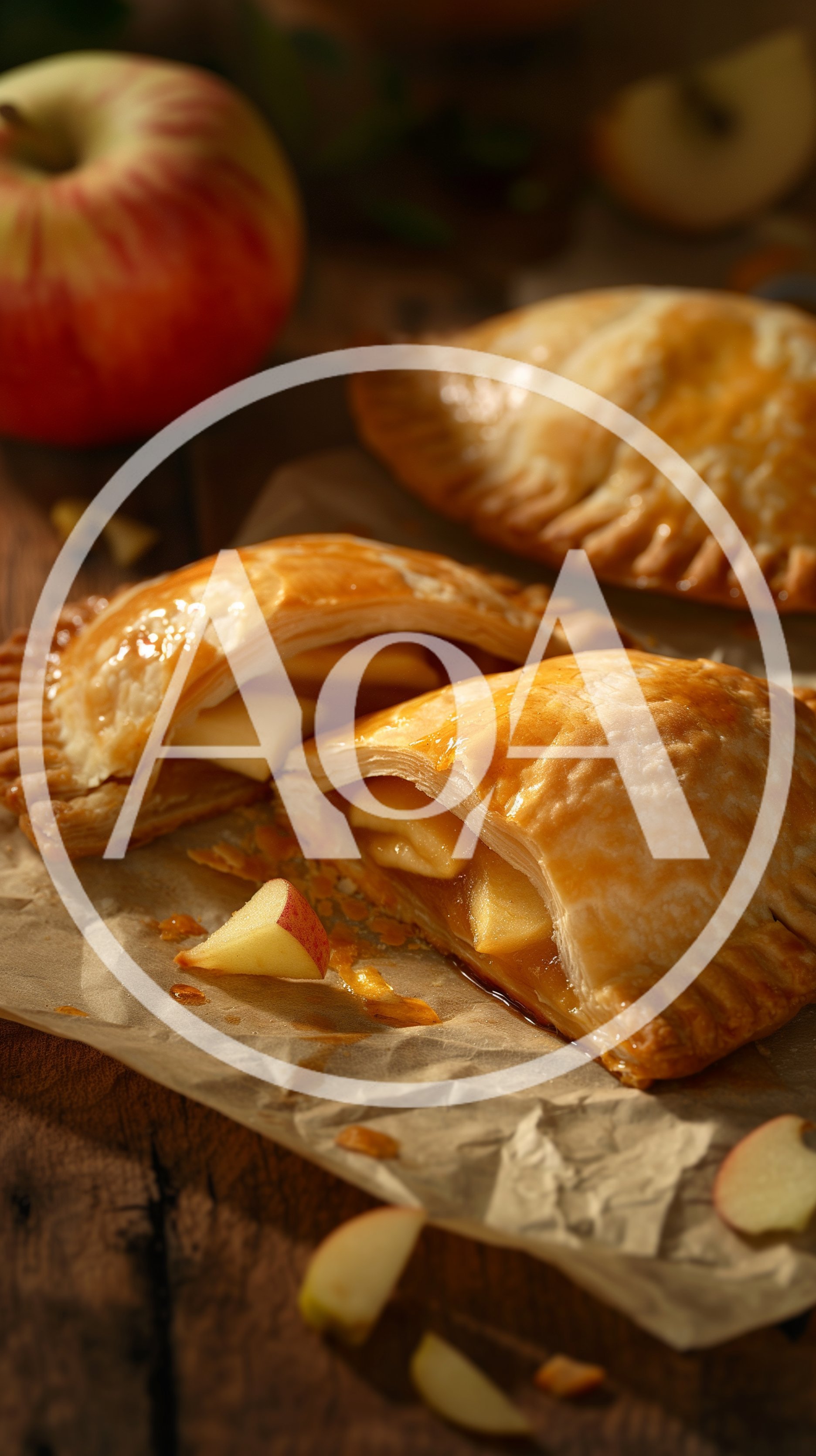 Freshly Baked Apple Hand Pies on Rustic Paper